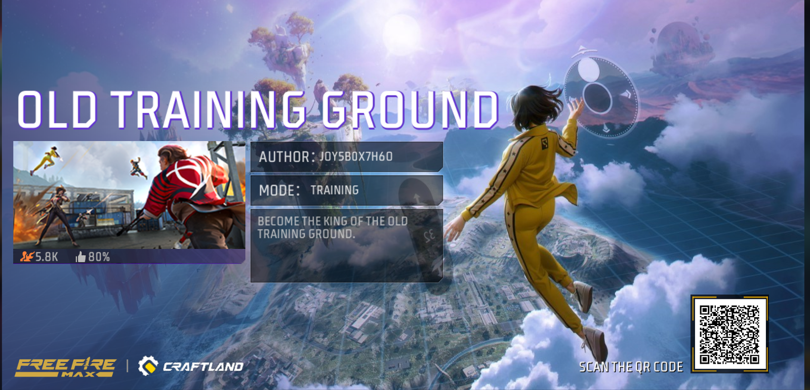 Free Fire MAX Craftland Map Codes Old Training Ground Map 2025